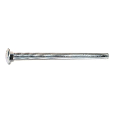 Midwest Fastener Carriage Bolt, Square Neck, 16 (Coarse), 6 in L, Steel, Zinc Plated, 50 PK 01108